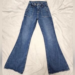 American Eagle Curvy super high-rise flare. Size 000